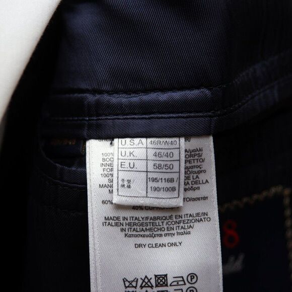 Brooks Brothers Men's‎ Sportcoat Jacket Wool Blazer 46R Made Italy Navy Striped - Picture 12 of 14